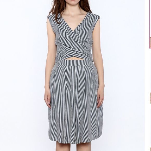 NWT!  DOE & Rae Stella Blue & White Striped Dress - Picture 3 of 12